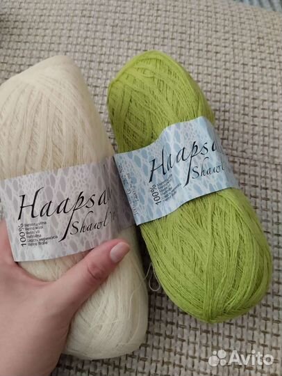 Пряжа Хаапсалу 100 меринос, салатовый цвет