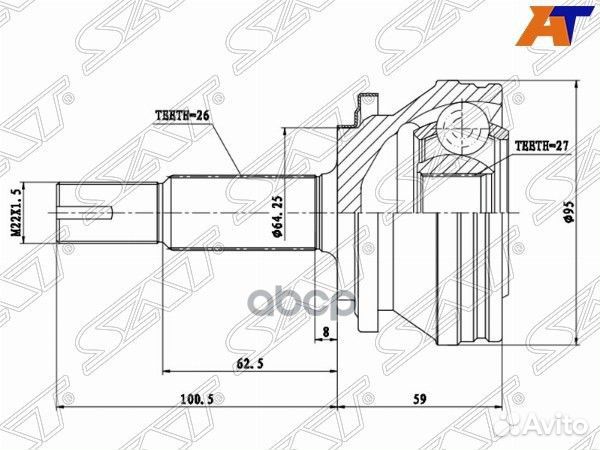 Шрус наружный toyota RAV-4 ACA3#/GSA3# 05/harrier