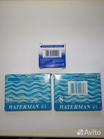 Waterman оригинальные картриджи,3 упаковки