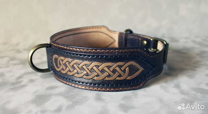 Ошейник из кожи ручной работы