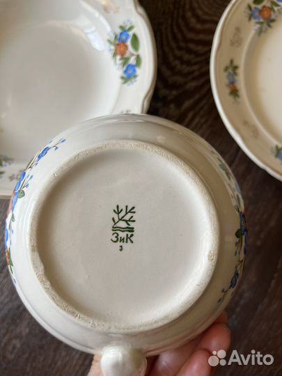 Тарелка,соусник зик,цветы