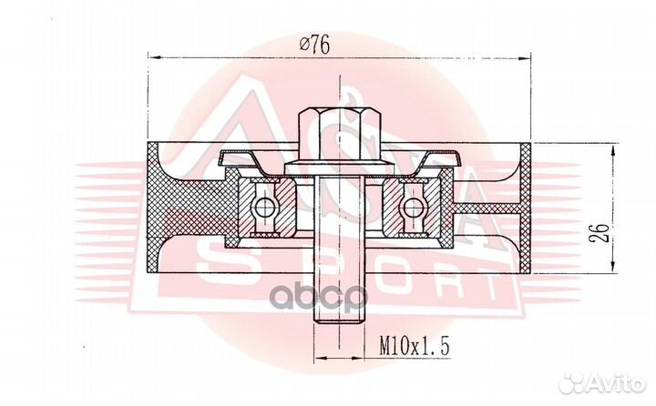 Ролик натяжной hybp-001 asva