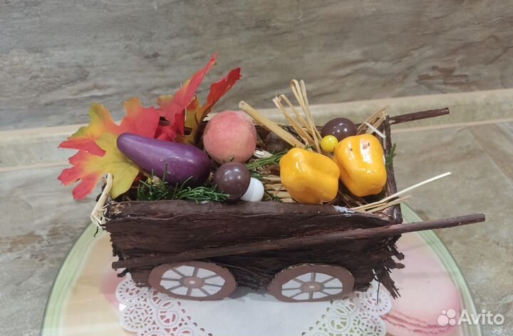 Поделка осенняя телега