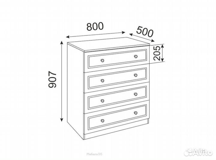 Комод Беатрис модуль 5 Орех