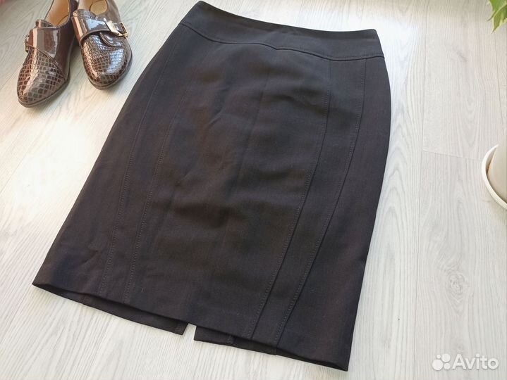 Юбка черная офисная прямая 44р-р