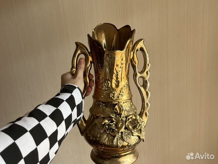 Ваза СССР хрусталь синяя