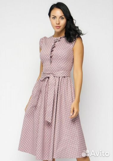 Платье в горошек 48 размер