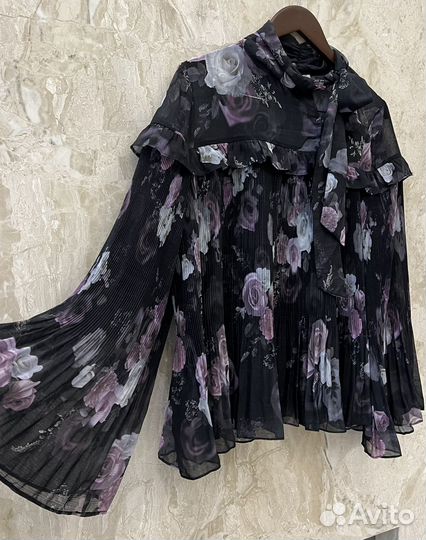 Шикарная блузка стиль Zara M цветочный принт