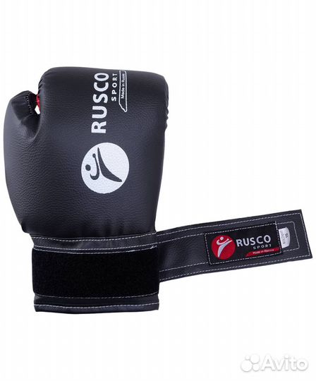 Перчатки боксерские, 10oz, к/з, черный Rusco