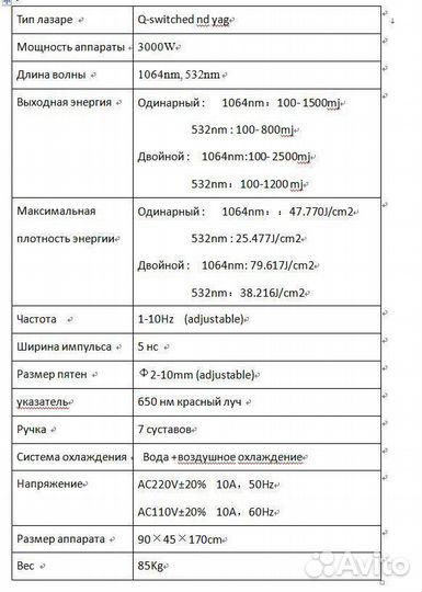 Стационарный лазер для удаления тату Genesis 3000w