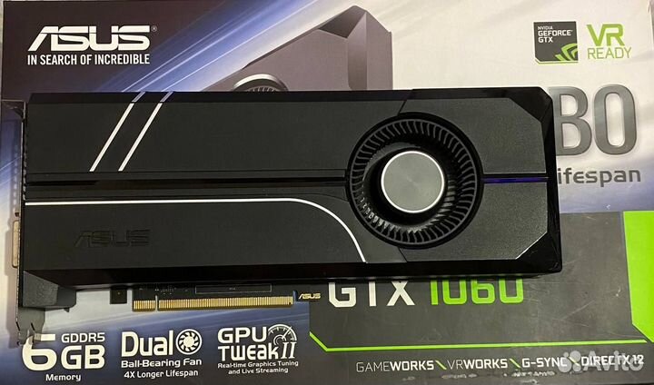 Видеокарта gtx 1060 6gb asus turbo
