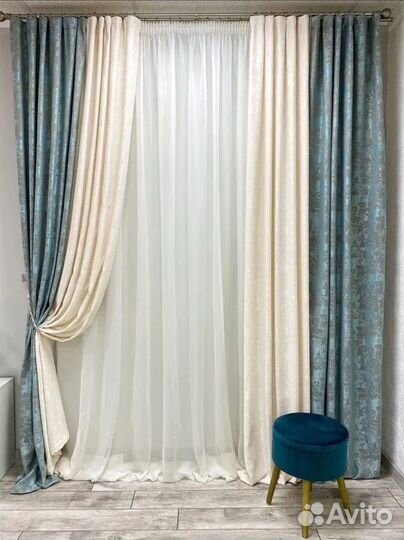 Шторы мрамор двухцветные 2 размера