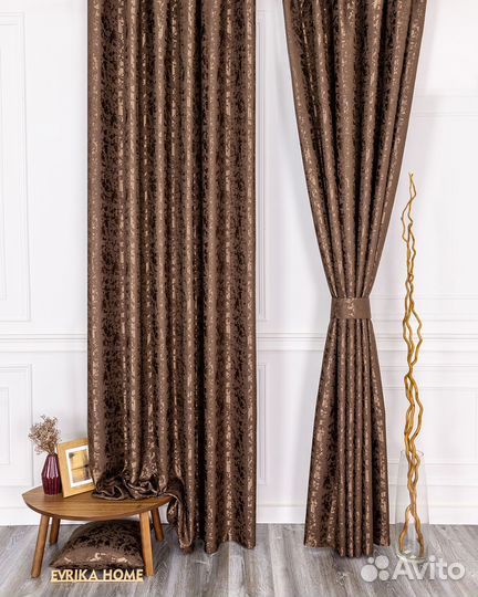 Шторы мрамор Версаль шоколад новые пошив