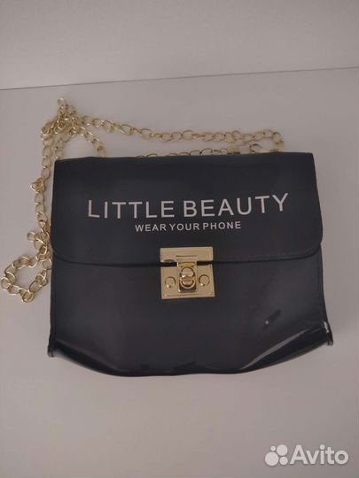 Сумка на плечо с цепочкой и текстовым принтом