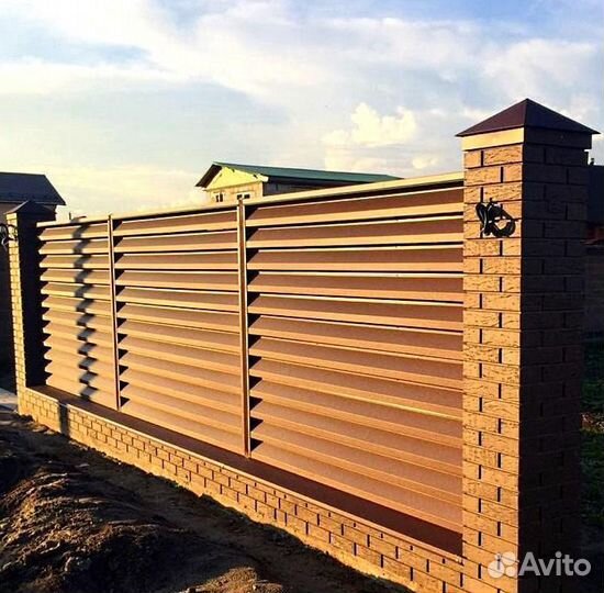 Металлический забор Жалюзи GL 0,5 RAL 8012