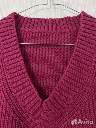 Жилетка вязаная женская оверсайз розовая