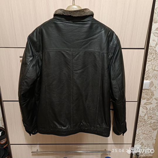 Куртка мужская зимняя экокожа 52-54