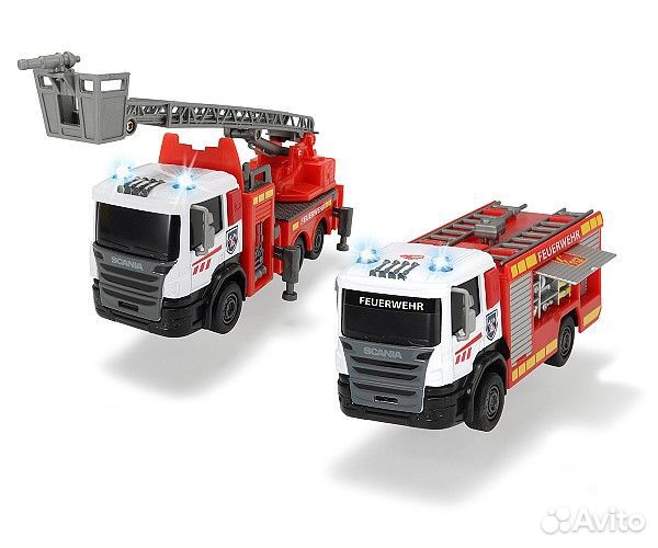 Пожарная машинка scania die-cast 17 см свет звук Dickie Toys 3712016