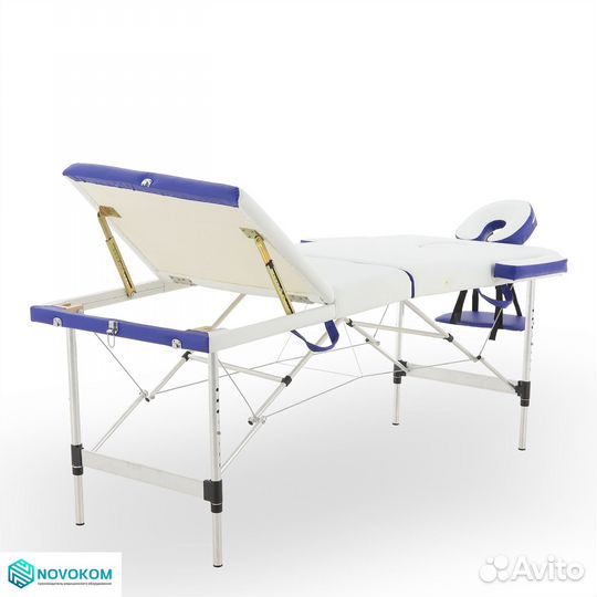 Массажная кушетка JF-AY01A 3 секции, бело-синий