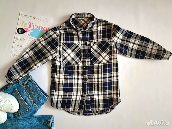 Рубашка в клетку для девочки 134 - 140