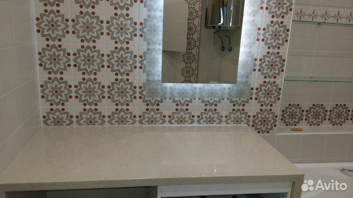 Столешница с раковиной для ванной комнаты