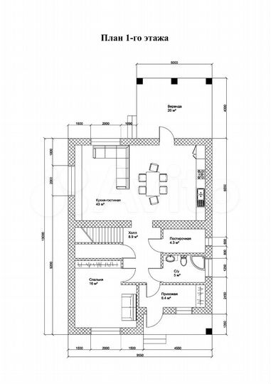 Дом 186 м² на участке 8 сот.