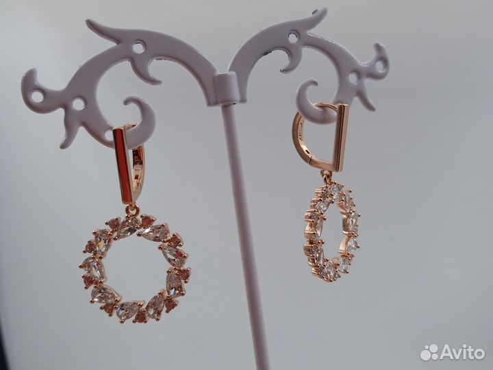 Серьги 3,5см позолоченые