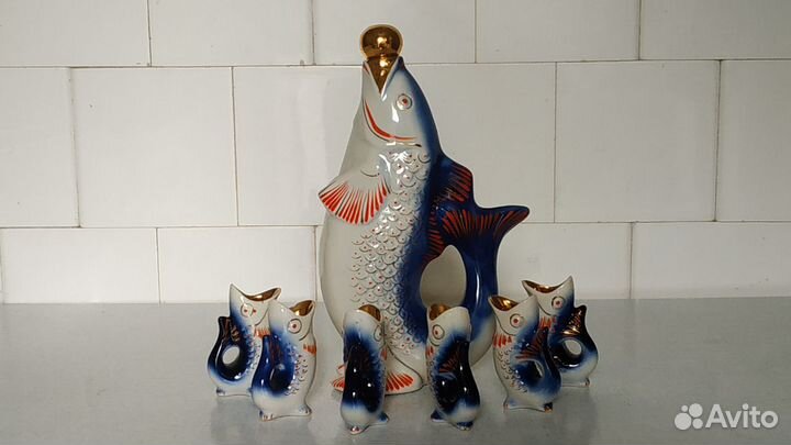 Набор для коньяка Рыбы на 6 персон