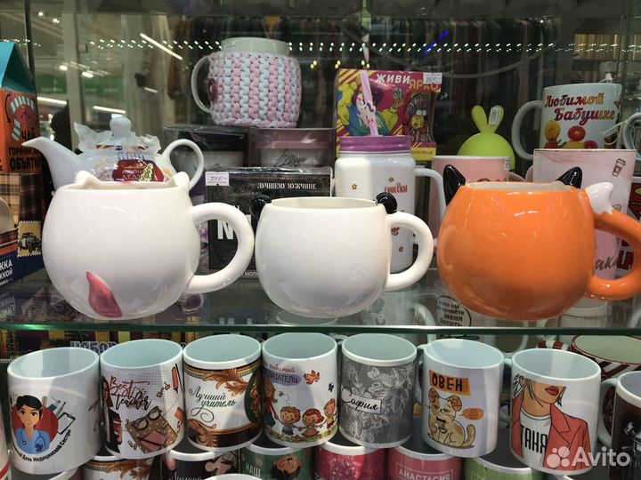 Кружка фигурная подарочная панда лиса единорог