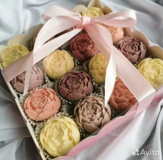 Букеты наборы из шоколадных цветов розы пионы