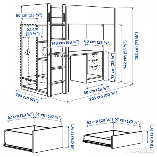 Кровать чердак IKEA