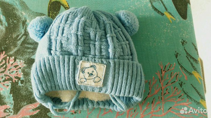 Шапка 0-3мес зимняя