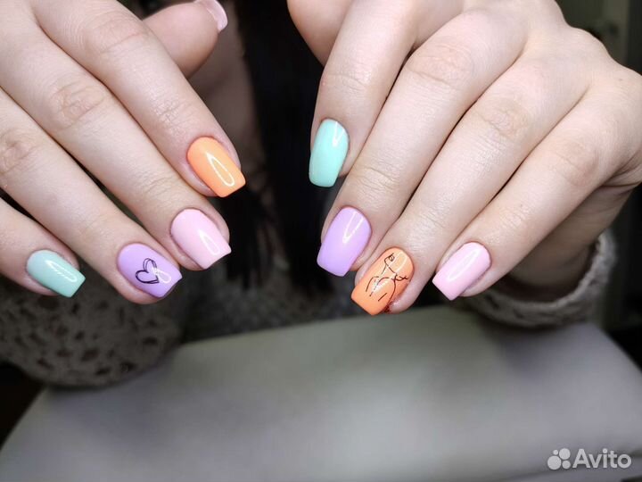Маникюр,педикюр,покрытие гель-лак,наращивание