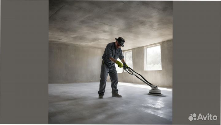 Шлифовка бетона. Шлифовка стен без пыли