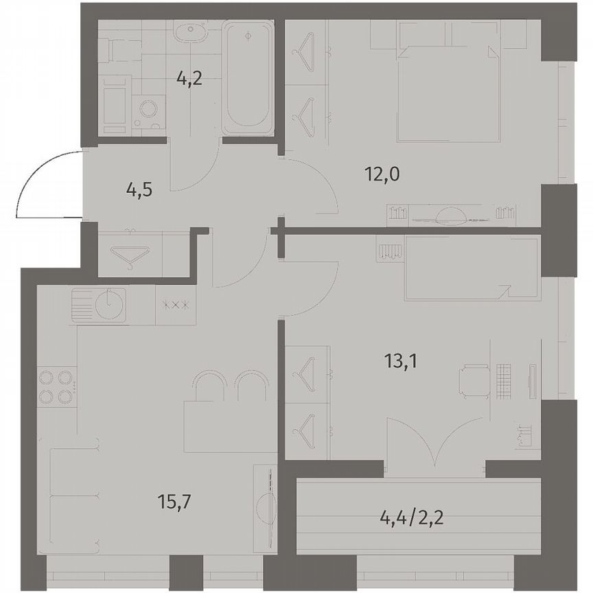 2-к. квартира, 51,8 м², 9/11 эт.