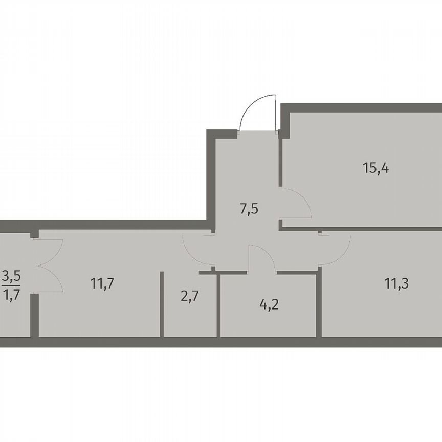 2-к. квартира, 54,6 м², 7/11 эт.