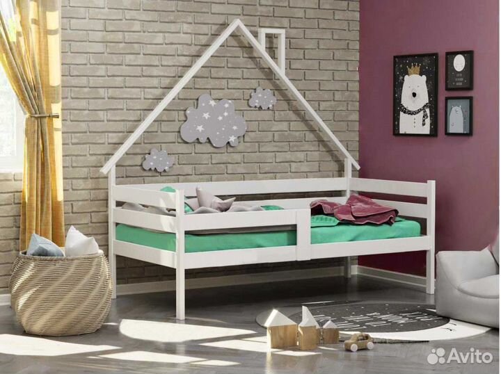 Софа берёза для малыша с бортиком Домик