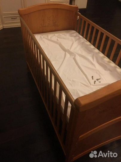 Детская кровать с матрасом от 0 и до 7 лет Disney