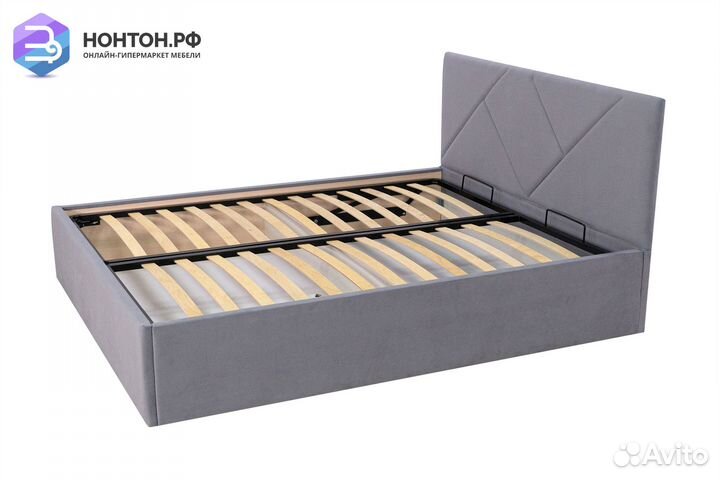 Кровать Лима серо-голубая