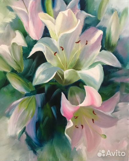 Картина маслом Лилии 45*50 см