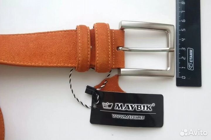 Ремень замшевый оранжевый maybik