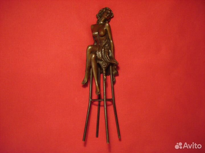 Обнаженная на Стуле Франция Бронза 28см Эротика