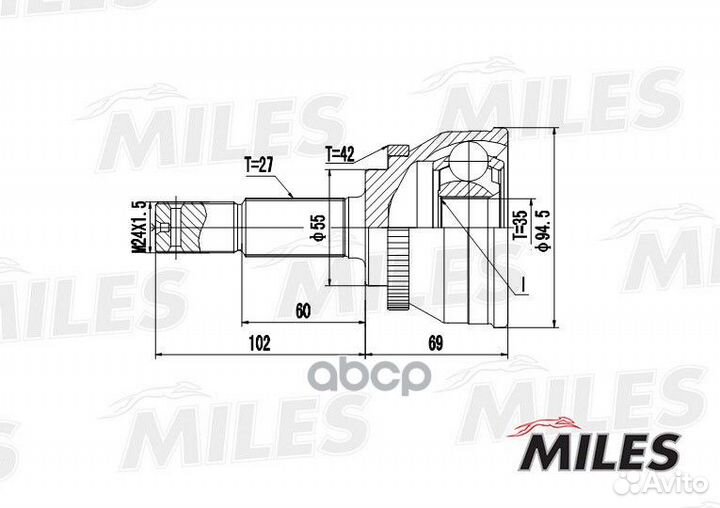 ШРУС наружный nissan almera 1.8-2.2D 00- (GSP 8