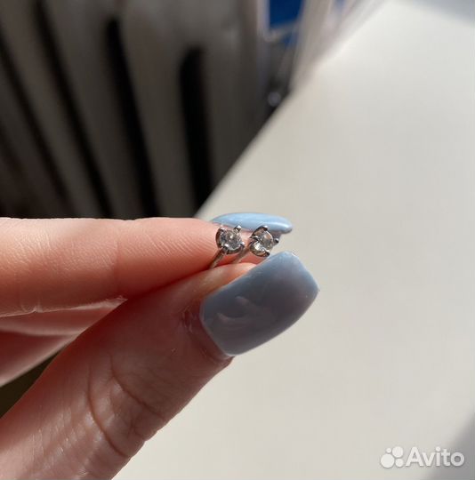 Серьги гвоздики серебро