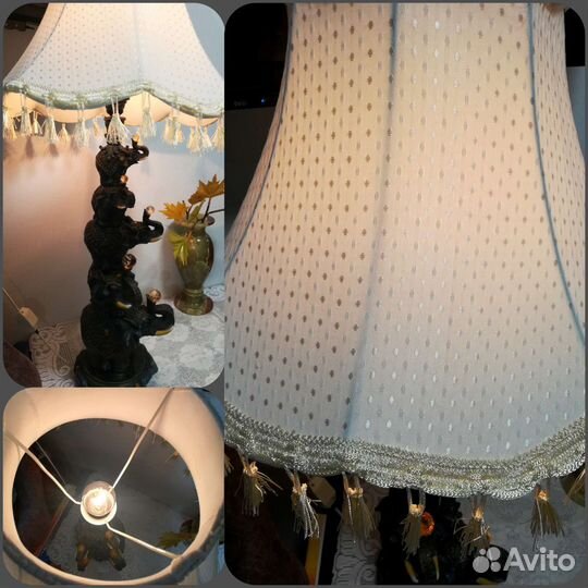 Лампа настольная, слоны