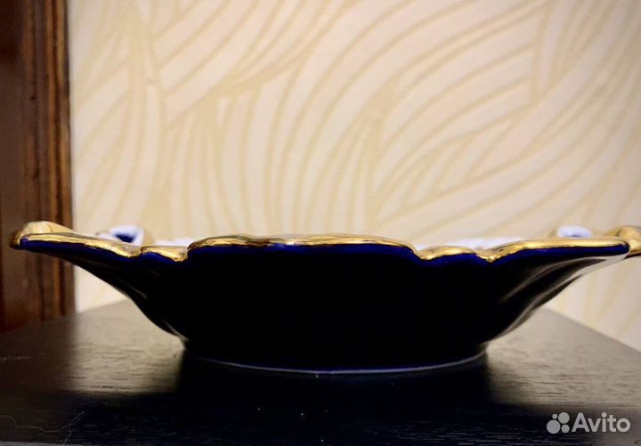 Вазочка Мадонна Чехия Богпмия Кобальт