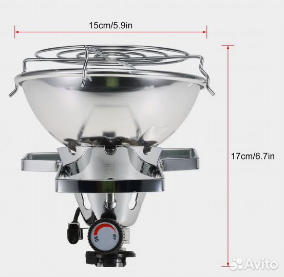 Газовый портативный обогреватель на 1000вт