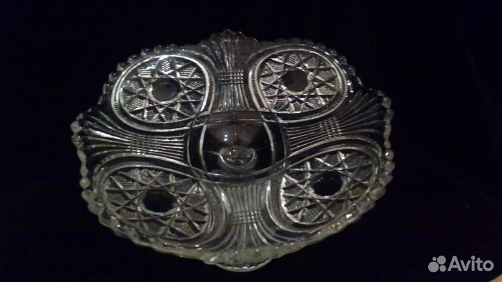 Антикварная фруктовница, хрусталь