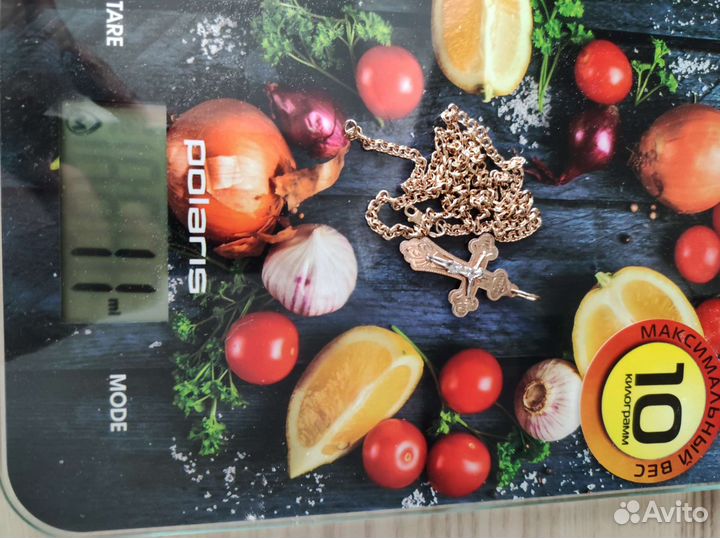 Цепь позолоченная с крестиком