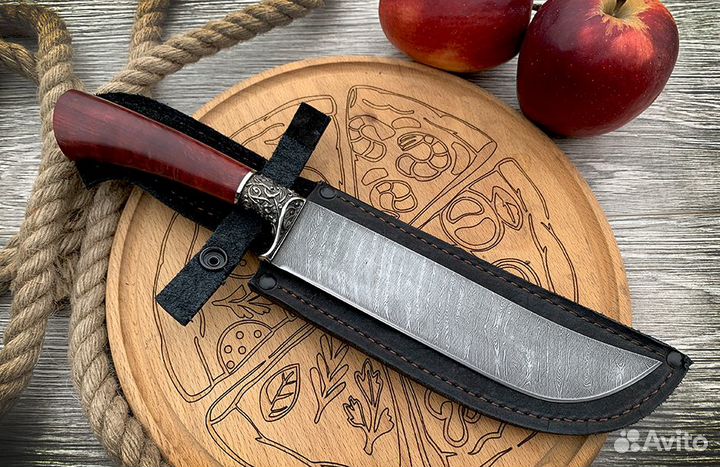 Нож пчак большой из дамасской стали